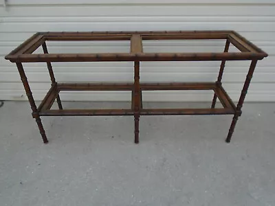 Faux Bamboo Long Console Sofa Table West Indies Art Deco Hollywood Regency East • $299