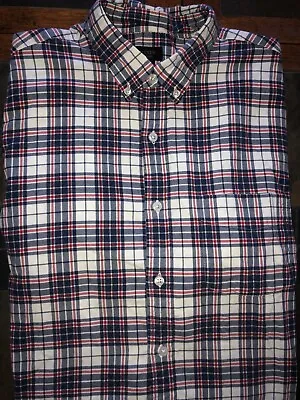 Mens J. Crew Oxford Long Sleeve Plaid Button Front Shirt Size Medium MD M • $17.99