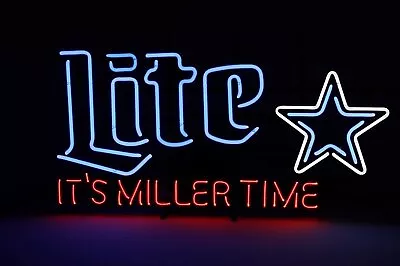 CoCo 32 X20  It's Miller Time Miller Lite Dallas Cowboys Beer Neon Light Sign • $344.99