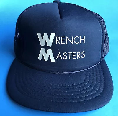 Vintage Truckers Hat Wrench Masters Snap Back Mesh Back Navy Blue Foam Front  • $30.84