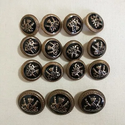 Gold Tone Black Replacement Metal Dome Buttons Coat Blazer Set Of 15 25/20 Mm  • $16.96