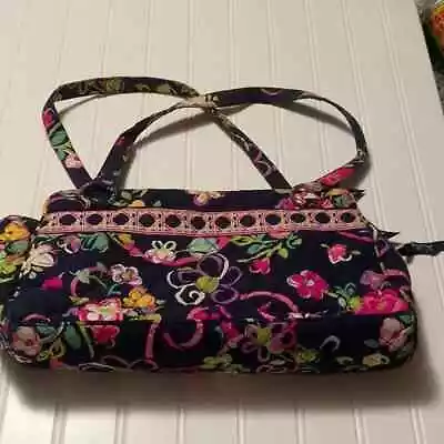 Vera Bradley Shoulder Purse/Hand Bag Ribbons Pattern Navy Blue Pink. • $12