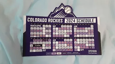 2024 Colorado Rockies (National League) Official Team Arrow Magnet Schedule • $2