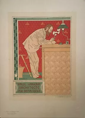 1897 Original Art Nouveau Poster Maitres De L'affiche   Paul Hankar Architect  • $425