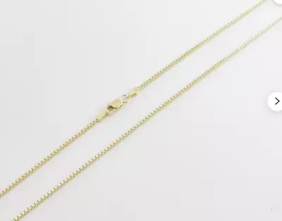 18k Yellow Gold Classic Box Link Pendant Chain/Necklace 18  0.8mm 2.7 Grams • $329