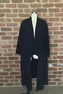 $45 • Buy Asos Ladies Size 22 Black Open Front Waterfall Jacket Duster Coat Long Pockets 
