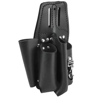 $65 • Buy Leather 4 Tool Holder Klein Tools Black Pro Tradesman Belt Storage Pouch Belt