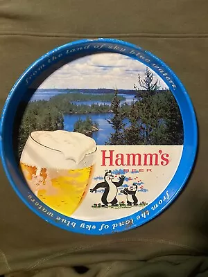 Vintage Hamm's Beer Serving Tray 1960’s - Bears Lake Scene - 12  Metal Round • $45