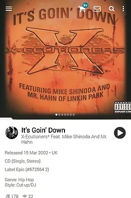 X-Ecutioners Mike Shinoda Han It's Goin' Down CDS Single 2002 [Unreleased Track] • $5.04