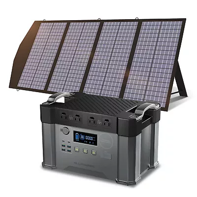 ALLPOWERS 2000W Power Station Emergency Generator With 140W Solar Panel For RV • $799.99