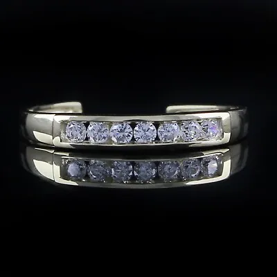 Adjustable 1.00Ct Simulated Diamond 925 Silver Gold Plated Women's Toe Ring • $16.20