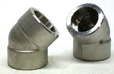 (2) 45 Degree Elbow 1  3000# Socket Weld 304 Stainless Steel Mk Free Shipping! • $17.99