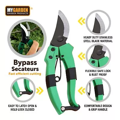 🔥 Pruning Shears Strong Carbon 8  Garden Hand Pruner Secateurs Plants Tool • £3.25