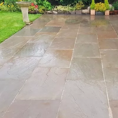 Indian Sandstone Autumn Brown 22mm 600x900mm Garden Paving Slabs 19.9m2 Inc. Del • £420