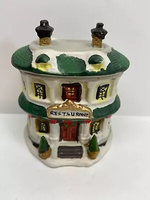 Vintage Porcelain Christmas Town Decoration Restaurant House • $12.85