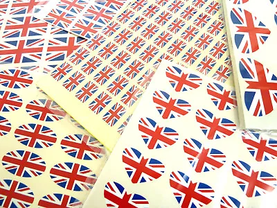 British Union Jack Flag Stickers Great Britain Labels - Various Shapes & Sizes • £3.70