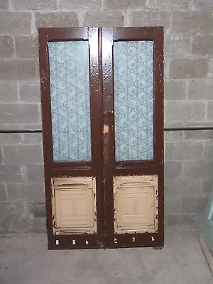 ~ ANTIQUE DOUBLE ENTRANCE FRENCH DOORS ~ 45.25 X 82.75 ~ ARCHITECTURAL SALVAGE • $650