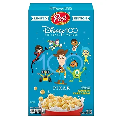 Disney100 Confetti Cake Breakfast Cereal With Confetti Sprinkles 16 Oz FEB 2024 • $18.99