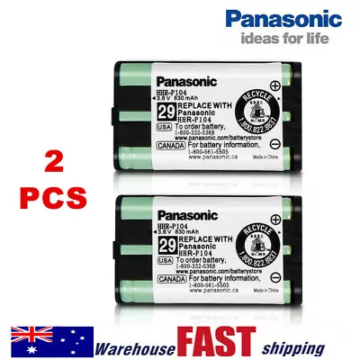 2x Panasonic HHR P104 3.6V 860mAh Cordless Phone NIMH Rechargeable Batteries • $27.89