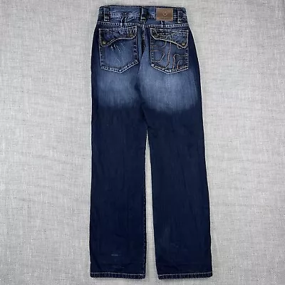 Vtg Y2K Cheviotto Baggy Loose Jeans 32x35 Dark Blue Skater Grunge Gothic Cyber • $41.95