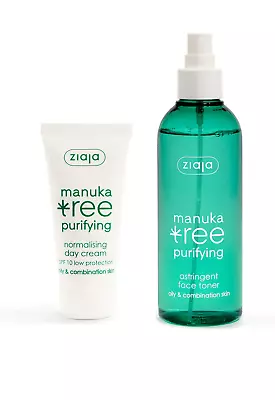 Ziaja Manuka Tree Day Cream 50Ml + Ziaja Manuka Tree Toner 200Ml OFFICIAL UK • £13.05