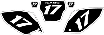 2007 HONDA CRF450 Custom Pre-Printed Black Backgrounds With White Bold Pinstripe • $38.99