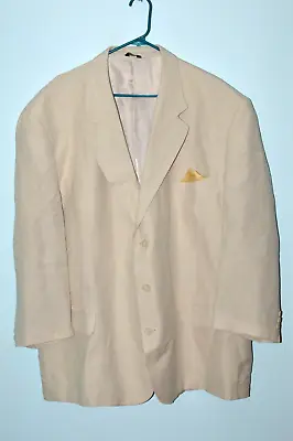 56S 56R NATURAL EXCHANGE EXCECUTIVE Men's Linen Blend 3-Button Sport Coat Jacket • $35.28