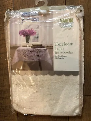 Vintage Martha Stewart Heirloom Lace Tablecloth Overlay 36 In Square 1999 NIP • $13.49