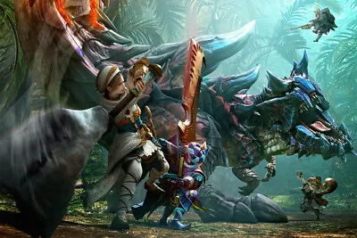 Monster Hunter Moster Fight Video Game Wall Art Home Decor - POSTER 20x30 • $23.99