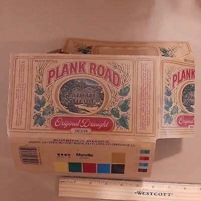 PLANK ROAD BEER Vintage 6 Pack Carrier Miller Brewing 1988 • $12.99