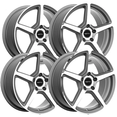 $631.96 • Buy (Set Of 4) Motiv 433MS 17x7.5 5x112 +40mm Black/Machined Wheels Rims 17  Inch