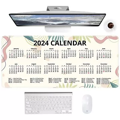 2024 Mouse Pad Calendar For Desk Desk Pad Mat Computer Desk Mat Large For D... • $20.62