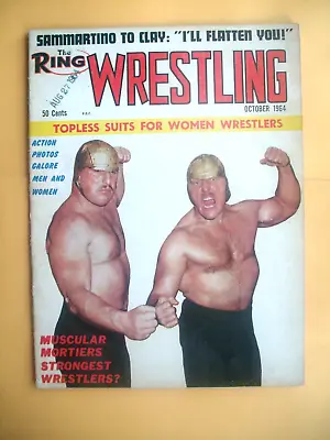 $19 • Buy Rare Ring Wrestling-10/64 Bruno-clay!  Jim  Raschke! Women Pictorial! Ray Morgan