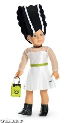 American Girl Mod Monster Halloween Costume~dress~wig~bride Of Frankenstein~new • $59.91