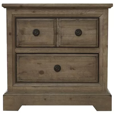 Bowery Hill Traditional Wooden Wildfire Pine Wood Nightstand In Caramel Finish • $333.89