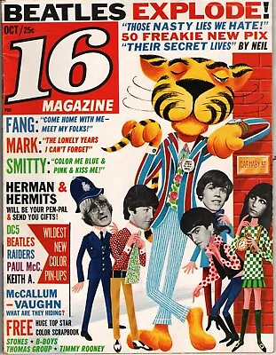 16 Magazine October 1966 Beatles David Mccallum Robert Vaughn Man From Uncle • $20.69