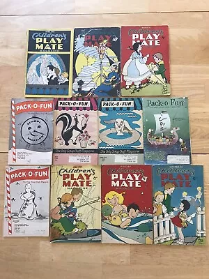 Lot Of 11 1947 & 1959 Children's Play Mate And Pack-O-Fun Magazines. • $17.50