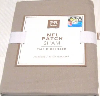  POTTERY BARN PB Teen NFL Football Solid Patch Pillow Sham Khaki NEW • $25.98