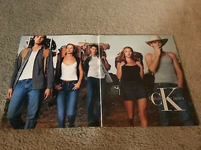 Vintage 1998 KATE MOSS CALVIN KLEIN JEANS Poster Print Ad 1990s Models Men Women • £8.75