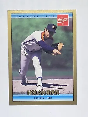 $1.39 • Buy Nolan Ryan Coca-Cola 1992 Donruss #17 Houston Astros Coke MLB Baseball Card