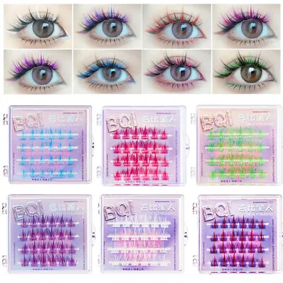 Coloured Eyelash Extensions Individual Lashes Segmented Purple Blue Eye Makeup • £1.78