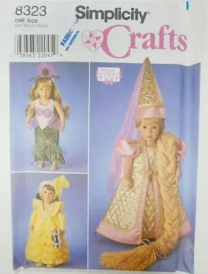 Simplicity 8323 18  American Doll  Mermaid  Rapunzel Costume Sew Pattern • $15.49