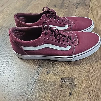 Vans Canvas Shoes Mens 14 Burgundy Skate Lace Up • $24.75