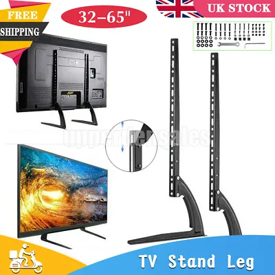 Universal Top TV Table Stand Leg Mount LED LCD Flat Screen 14-65 Inch TV Bracket • £13.99