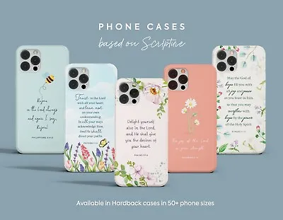Christian Phone Cases - Hardback - 5 Designs Based On Scripture - 30+ Sizes • £13.99