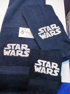 Star Wars Logo Personalized 3 Piece Bath Towel Set Any Color  • $28