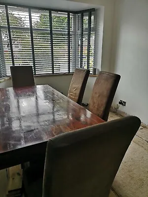 £200 • Buy Solid Mango Wood Dining Table 6 Seater Sold With 6 Chairs Used