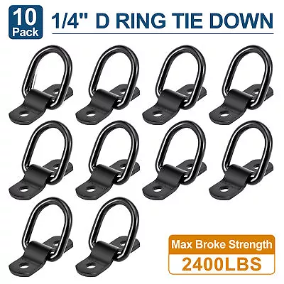 10x 1/4  Stainless Steel D Ring Tie Down Anchor For Car Truck Trailers RV Boats • $25.64