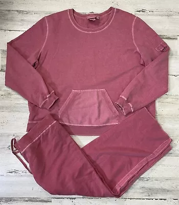 VTG Hot Cotton Marc Ware Pink Sweatshirt XL Pants L Sweats Set Crop Boxy - Read • $27.50