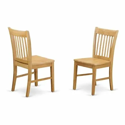 East West Furniture Norfol 11  Wood Dining Chairs In Oak (Set Of 2) • $143.16